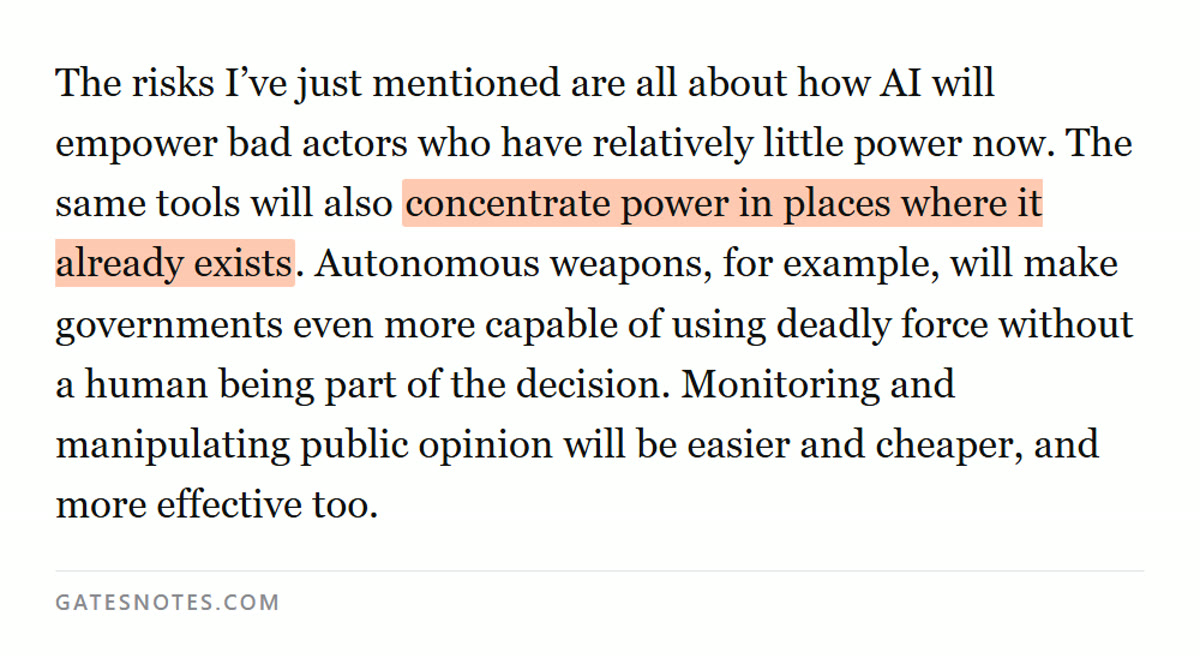 concentrate power in places where it already exists
