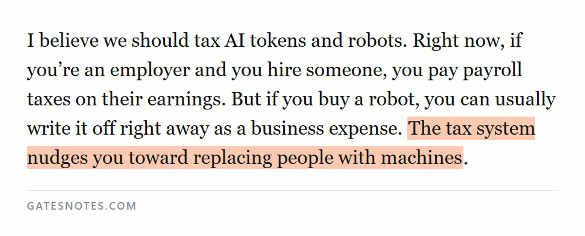 The tax system nudges you toward replacing people with machines