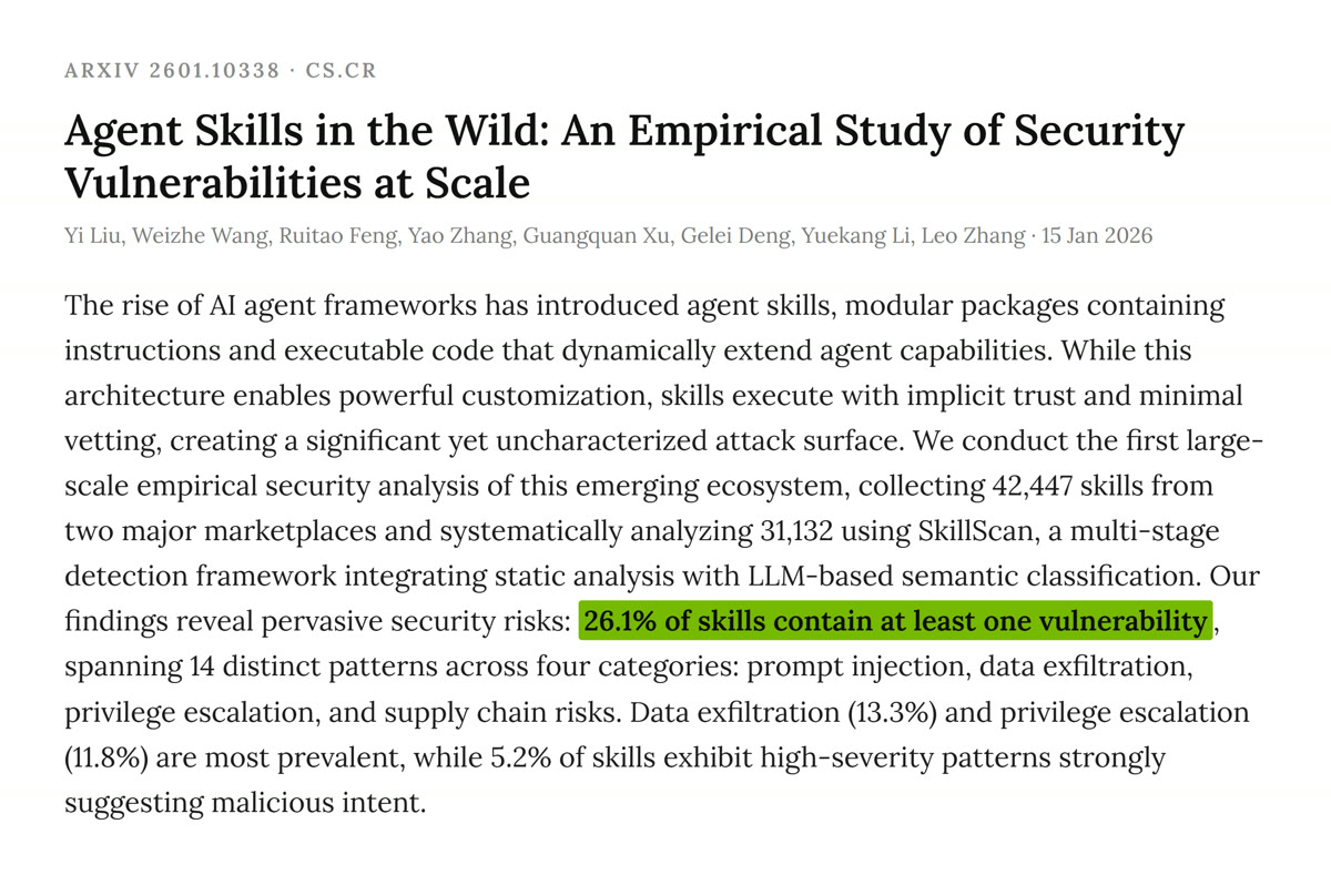 The arXiv abstract with the 26.1% figure highlighted