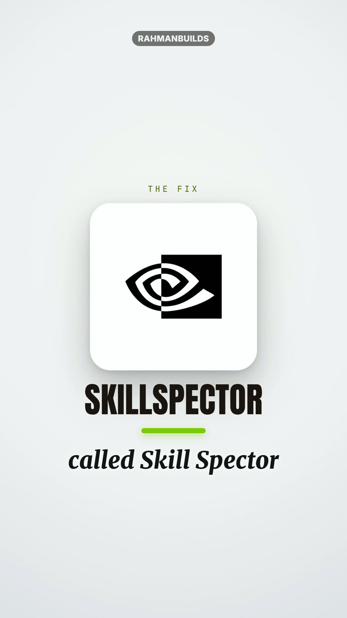 Frame from the reel: the SkillSpector chapter card