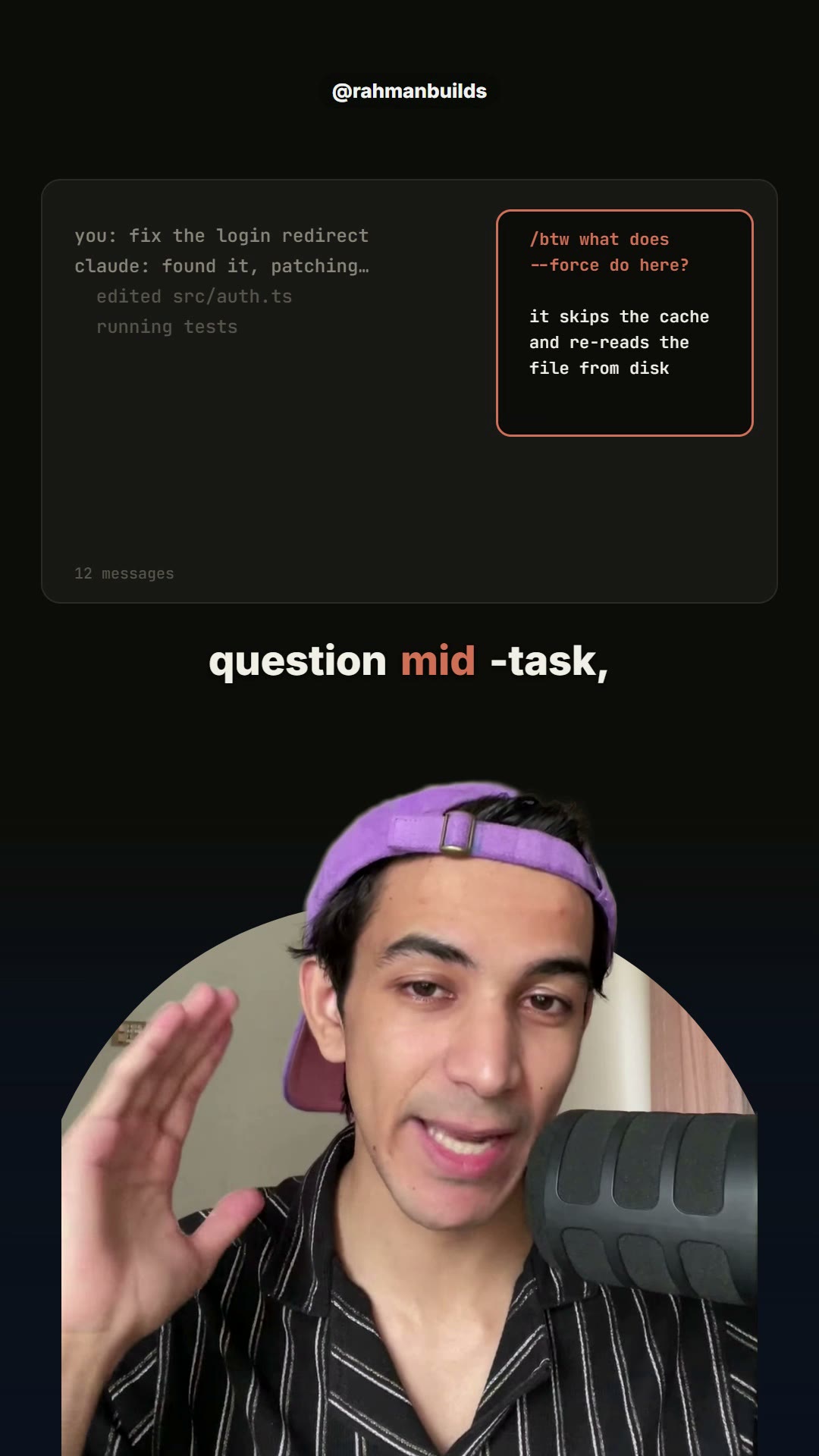 A /btw side question beside the transcript