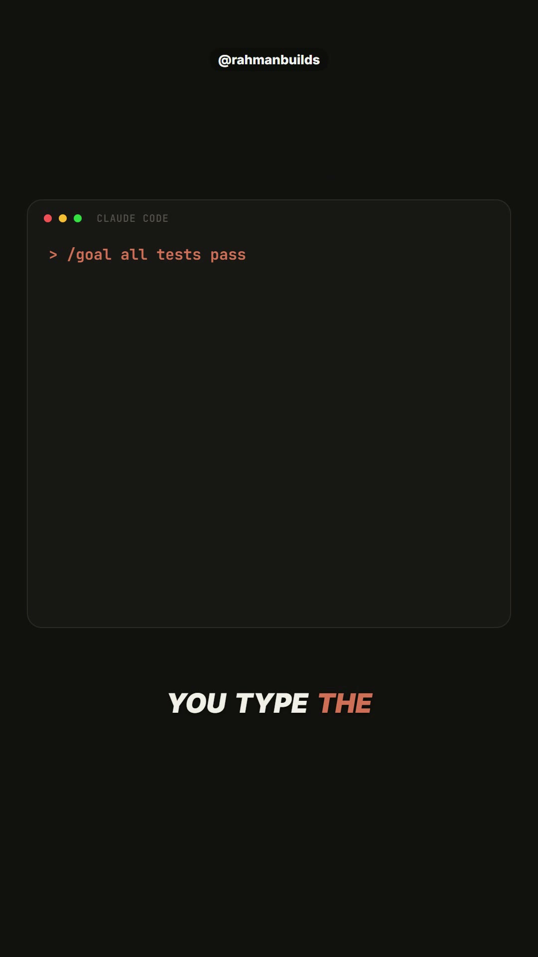 /goal all tests pass, the goal active indicator