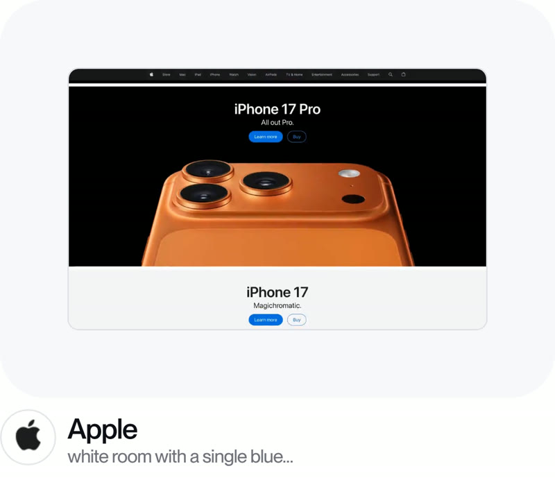 The Apple entry in the Refero styles grid